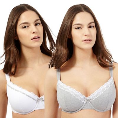Gorgeous DD+ Pack of two grey D-G t-shirt bras